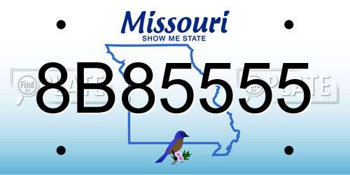 8B85555 Missouri License Plate