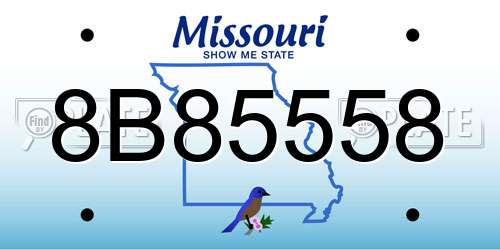 8B85558 Missouri License Plate