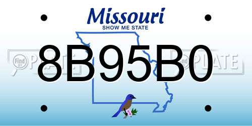 8B95B0 Missouri License Plate