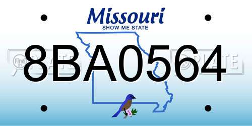 8BA0564 Missouri License Plate