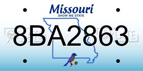 8BA2863 Missouri License Plate