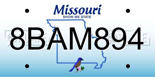 8BAM894 Missouri License Plate