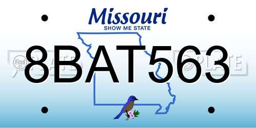 8BAT563 Missouri License Plate