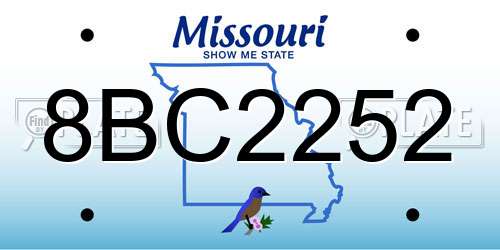 8BC2252 Missouri License Plate