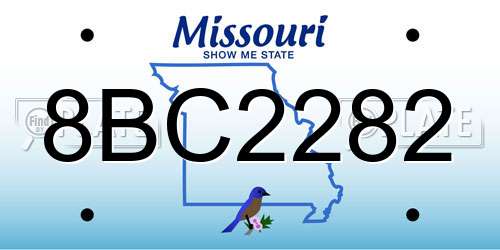 8BC2282 Missouri License Plate