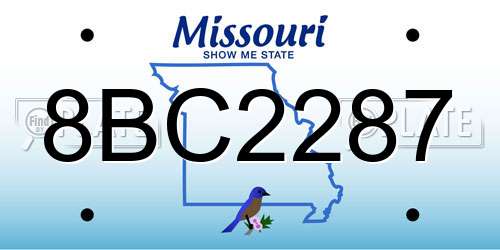 8BC2287 Missouri License Plate