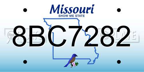 8BC7282 Missouri License Plate