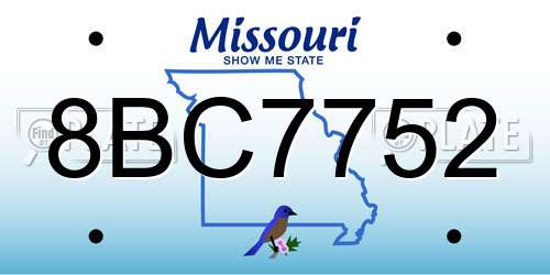 8BC7752 Missouri License Plate