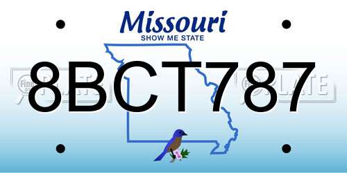 8BCT787 Missouri License Plate