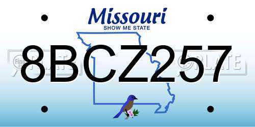 8BCZ257 Missouri License Plate