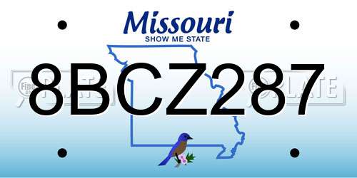 8BCZ287 Missouri License Plate