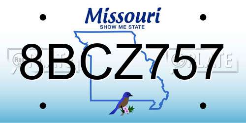 8BCZ757 Missouri License Plate