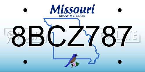 8BCZ787 Missouri License Plate