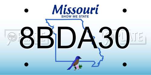 8BDA30 Missouri License Plate