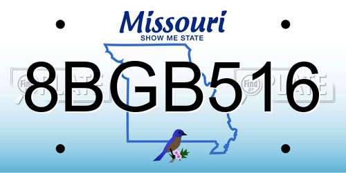 8BGB516 Missouri License Plate