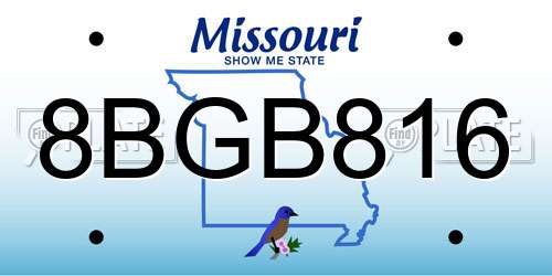 8BGB816 Missouri License Plate