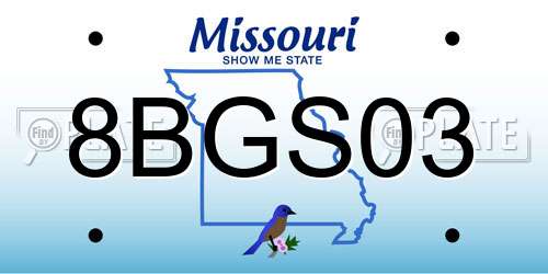 8BGS03 Missouri License Plate