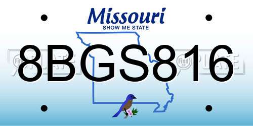 8BGS816 Missouri License Plate