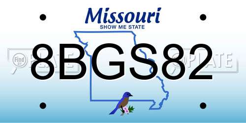 8BGS82 Missouri License Plate