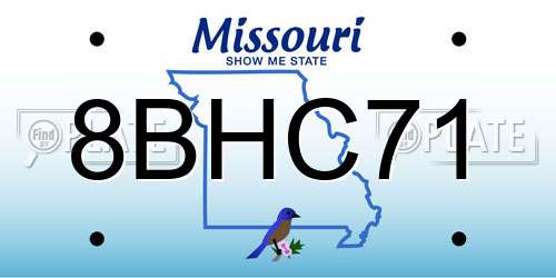 8BHC71 Missouri License Plate