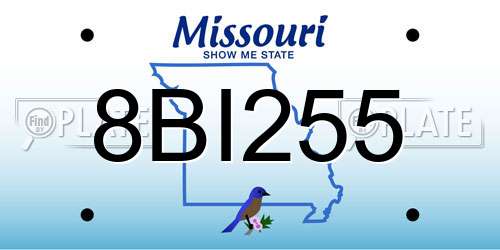 8BI255 Missouri License Plate