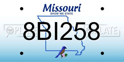 8BI258 Missouri License Plate