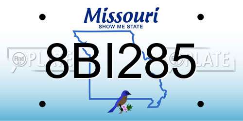 8BI285 Missouri License Plate
