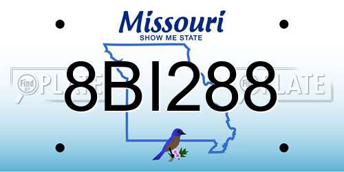 8BI288 Missouri License Plate