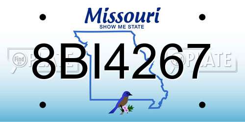8BI4267 Missouri License Plate