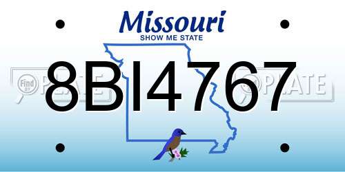 8BI4767 Missouri License Plate