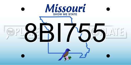 8BI755 Missouri License Plate