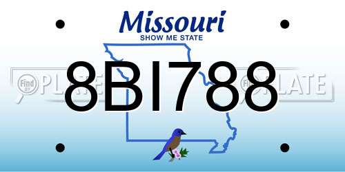 8BI788 Missouri License Plate