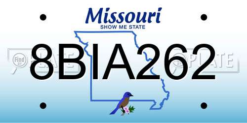 8BIA262 Missouri License Plate