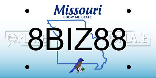 8BIZ88 Missouri License Plate