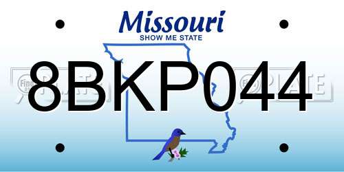 8BKP044 Missouri License Plate