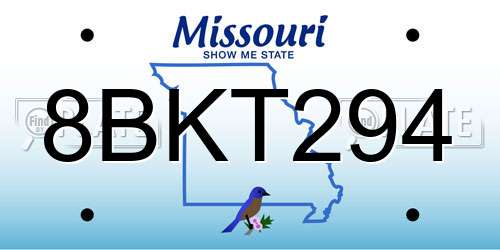 8BKT294 Missouri License Plate