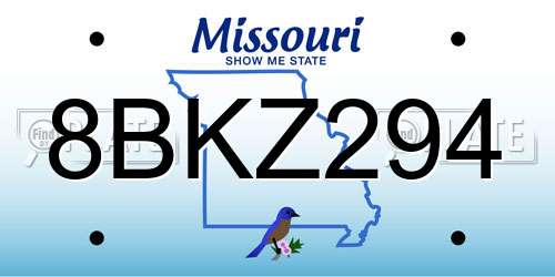 8BKZ294 Missouri License Plate