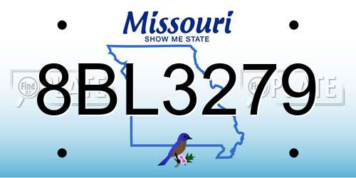 8BL3279 Missouri License Plate