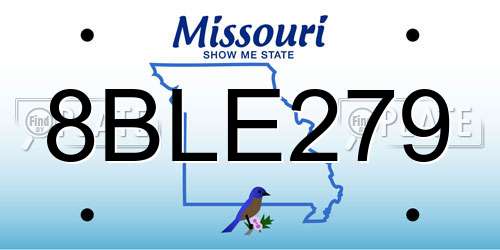 8BLE279 Missouri License Plate
