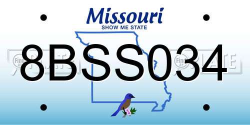 8BSS034 Missouri License Plate