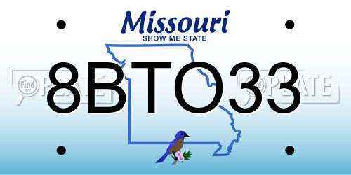 8BTO33 Missouri License Plate
