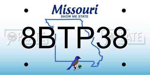 8BTP38 Missouri License Plate
