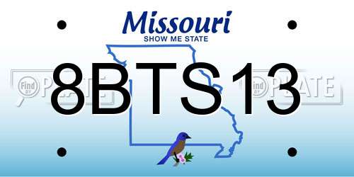 8BTS13 Missouri License Plate