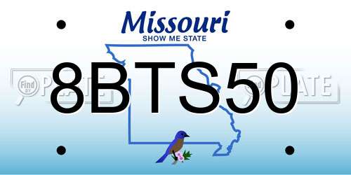 8BTS50 Missouri License Plate