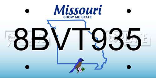8BVT935 Missouri License Plate