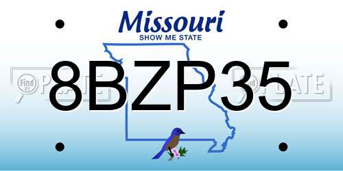 8BZP35 Missouri License Plate