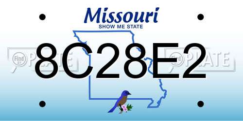 8C28E2 Missouri License Plate