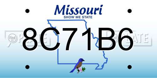 8C71B6 Missouri License Plate