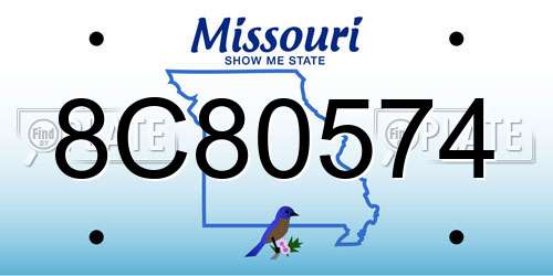 8C80574 Missouri License Plate