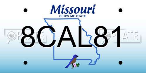 8CAL81 Missouri License Plate